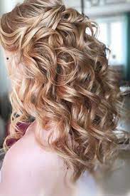 Beautiful layered hairstyle for wedding or function : Half Up Curly Wedding Hairstyles For Medium Length Hair Novocom Top