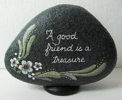 Handpainted Rock Friend Verse Flowers Winenger 06 02 2014 Painted Rocks Rock Painting Art Rock Art