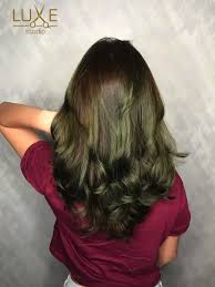 Korean Wave Perm Matt Green Balayage Hair Color Permed Hairstyles Sombre Hair Color Cool Hairstyles