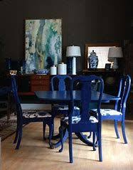 Image Result For Navy Blue Painted Dining Table Blue Dining Tables Painted Dining Table Outdoor Dining Furniture