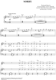 Sorry Sheet Music Printable Sheet Music Flute Sheet Music