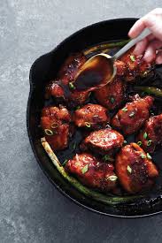 Recipe Sticky Chicken Thighs With Ginger And Garlic In 2020 Sticky Chicken Thighs Garlic Ginger Chicken Sticky Chicken