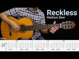Reckless Madison Beer Fingerstyle Guitar Tutorial Tab Chords Lyrics Youtube