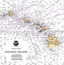 hawaii islands i nautical chart decor