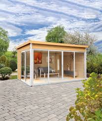 Gartenhaus Flachdach 418x322 Cm Holz Haus Bausatz Schiebetur Fensterfront Vom Garten Fachhandler