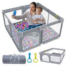 Amazon.com : KAIZAAN Baby Playpen, Large Baby Play Yards Featuring Mesh  Panels and Baby Gate Playpen, Playpen for Babies and Toddlers, Keep Your  Little one Safe & Happy with Our Foldable PlayPin(Gray,50”×50”) :