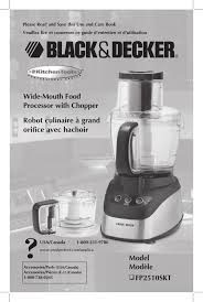 Black And Decker Food Processor Parts Fp2500 Black Decker Fp2510skt User Manual Manualzz