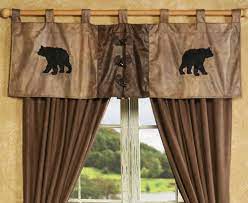 Black bear diner, cottonwood picture: Bear Valance With Antler Buttons Rustic Curtains Bear Valances Curtains