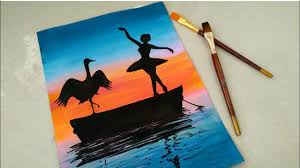 Beautiful landscape projects for kids black glue watercolor seashells shape & texture mountain landscape silhouettes and hand prints paper plate owl suncatcher nature art jungle landscapes sunset silhouette painting craft paint scraped. Sailboat Sunset Seascape Acrylic Painting Simple Sunset Painting Tutorial For Beginners Myhobbyclass Com