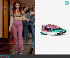 Maxine's fair isle sweater and pink corduroy pants