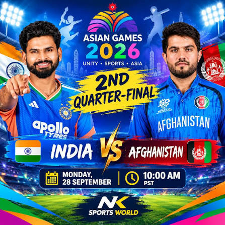 🇮🇳⚔🇦🇫 | 2nd Quarter-Final 🏆 Asian Games 2026 🏏 India 🆚️ Afghanistan 🗓️ Monday, 28 September ⏰ 10:00 AM (PST) 🏟 Sano International Cricket Ground 📺 PTV Sports, DD Sports & AF Sports #AsianGames2026 #2ndQuarterFinal #india #Afghanistan ...