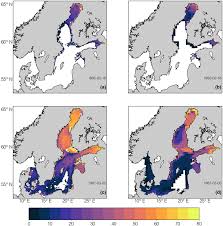 daily means of level ice thickness based on icemap data b