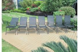 Canapés et fauteuils pour le jardin. Salon De Jardin En Aluminium 6p Parasol Droit Inclinable Pompei