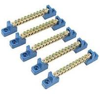 Gkhowiu Klemmen Block Blau Klemmen Schiene 10 Positionen Schraube Messing  Klemme Erdung Streifen Sammel Schienen Block Packung mit 5 StüCk : ...