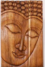 Buddha Serene Wall Art Carved Wood Decor Zen Kan Thai Decor Carved Wall Art Buddha Wall Art Buddha Wall Decor