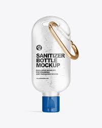 Clear Sanitizer Bottle With Carabine Mockup In Bottle Mockups On Yellow Images Object Mockups