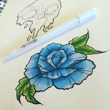 Neo Traditional Blue Rose Tattoo Design Rose Tattoo Design Blue Rose Tattoos Traditional Tattoo