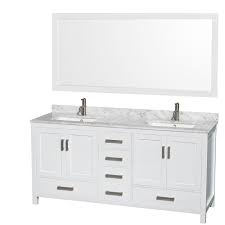 There's a laundry room in the building. Sheffield 72 Double Bathroom Vanity In White With Countertop Undermount Sinks And Mirror Options