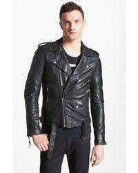 Blk Dnm Leather Jacket 5 Leather Moto Jacket 995 Nordstrom Lookastic In 2021 Blk Dnm Leather Jacket Black Leather Biker Jacket Leather Jacket Men