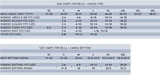 Bella Canvas Size Chart Stitch Logo Uniforms