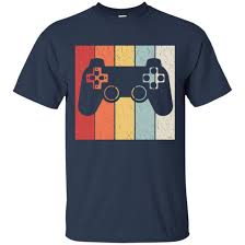 Vintage Video Game Joystick Men T Shirt Navy Mens Tshirts Gaming Shirt Tee Shirt Designs