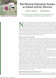 The Physical Education Teacher as School Activity Director: Journal of  Physical Education, Recreation & Dance: Vol 78, No 5