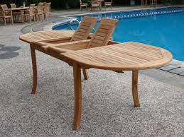 Durable outdoor teak dining tables in all shapes and sizes from westminster teak furniture are crafted to last at least 100 years. Amazon Com Grade A Teak Wood Large Double Extension 94 Oval Dining Table Whdt94o Patio Dining Tables Garden Outdoor