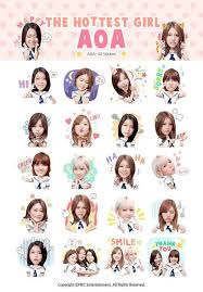 K Pop Girl Group Aoa Gets Their Own Kakaotalk Emoticons Koogle Tv Aoa Kpop Girls Girl Group