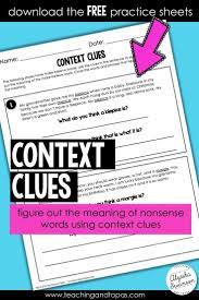 Context Clues Freebie Teaching And Tapas Context Clues Context Clues Lesson Nonsense Words