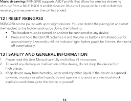 Csr's latest cvc technology for narrowband and wideband voice connections including wind noise reduction. Rking930 Bluetooth Headset User Manual Rking930 Owner Sguide Ati Electronics Shenzhen