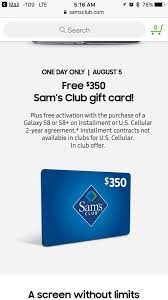 $45 off $45 for new members at sams club #samsclub march 25, 2021; Sam S Club 350 Gift Card With Purchase Of S8 S8 On Payment Plan On August 5th Android Forums At Androidcentral Com