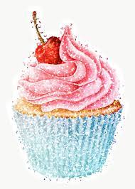 Glitter Cherry Cupcake Sticker With White Border Free Image By Rawpixel Com Ployploy Cherry Cupcakes Bling Cakes Cupcake Png