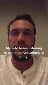 Listening to other conversations at dinner…. #wife #marriedlife #dinner  #fypシ #nosey #loveyou