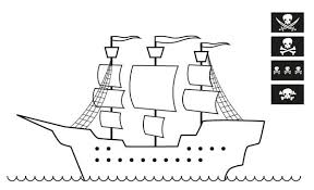 Barco Pirata Para Colorear