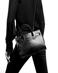 saint laurent classic sac de jour nano in grain de poudre embossed leather in black modesens
