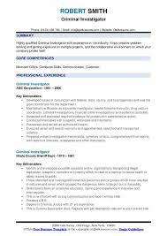 criminal investigator resume samples