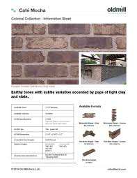 Castle gate is a distinctive blend of reds, grays and blacks, tumbled for an old weathered look. Old Mill Brick Bwc 370013cs Specification Manualzz
