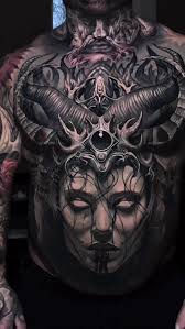 Intricate Chest Tattoos by Moriel Seror