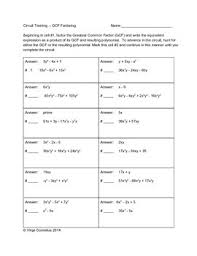 Circuit Training Gcf Factoring Solving Quadratic Equations Solving Quadratics Differentiated Instruction
