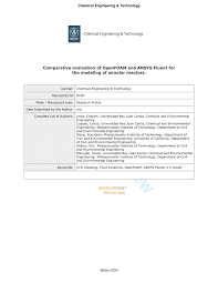 Our research is focused on some major themes: Pdf Comparative Evaluation Of Openfoam And Ansys Fluent For The Modeling Of Annular Reactors