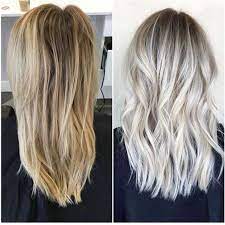 50 Hair Color Trends In 2019 Before After Highlights On Hair Tips Roots Hair Icy Blonde Hair Colored Hair Roots