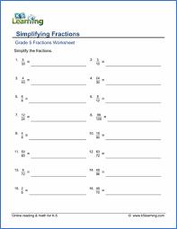 Grade 5 Fractions Worksheet Simplifying Fractions Fractions To Decimals Worksheet Fractions Worksheets Converting Fractions