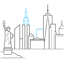 More images for how to draw new york city buildings » How To Draw The New York Skyline Really Easy Drawing Tutorial