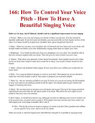 Bend your knees if you like. Pdf 166 How To Control Your Voice Pitch How To Have A Beautiful Singing Voice Andy Janet Academia Edu