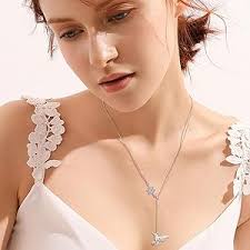 YAFEINI समायोज्य Lariat Y हार स्टर्लिंग सिल्वर हमिंगबर्ड/मेंढक/इतालवी हॉर्न  हाथ/गिलहरी/एप्पल हार महिलाओं लड़कियों के लिए क्रिसमस आभूषण उपहार ...