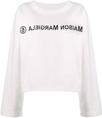 Mm6 Maison Margiela Logo Print Sweatshirt Farfetch Printed Sweatshirts Mm6 Maison Margiela Print T Shirt