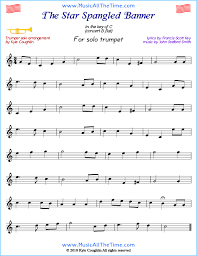 The music in this section. The Star Spangled Banner Trumpet Sheet Music