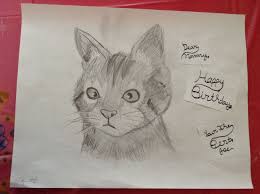Birthday Drawings For Mom A Cat Drawing I Drew For My Mom S Birthday Cat Drawing Drawings Animal Tattoo