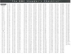 9 Best Dmc Color Chart Images Cross Stitch Thread Cross
