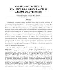 Rt jika anda anak anak negeri jelapang padi. Pdf An E Learning Acceptance Evaluation Through Utaut Model In A Postgraduate Program